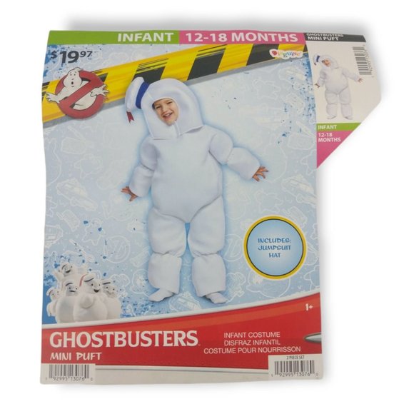 Disguise Ghostbusters "Mini Puft" 2 Piece Infant Toddler Costume 12M-18M New - Picture 2 of 10
